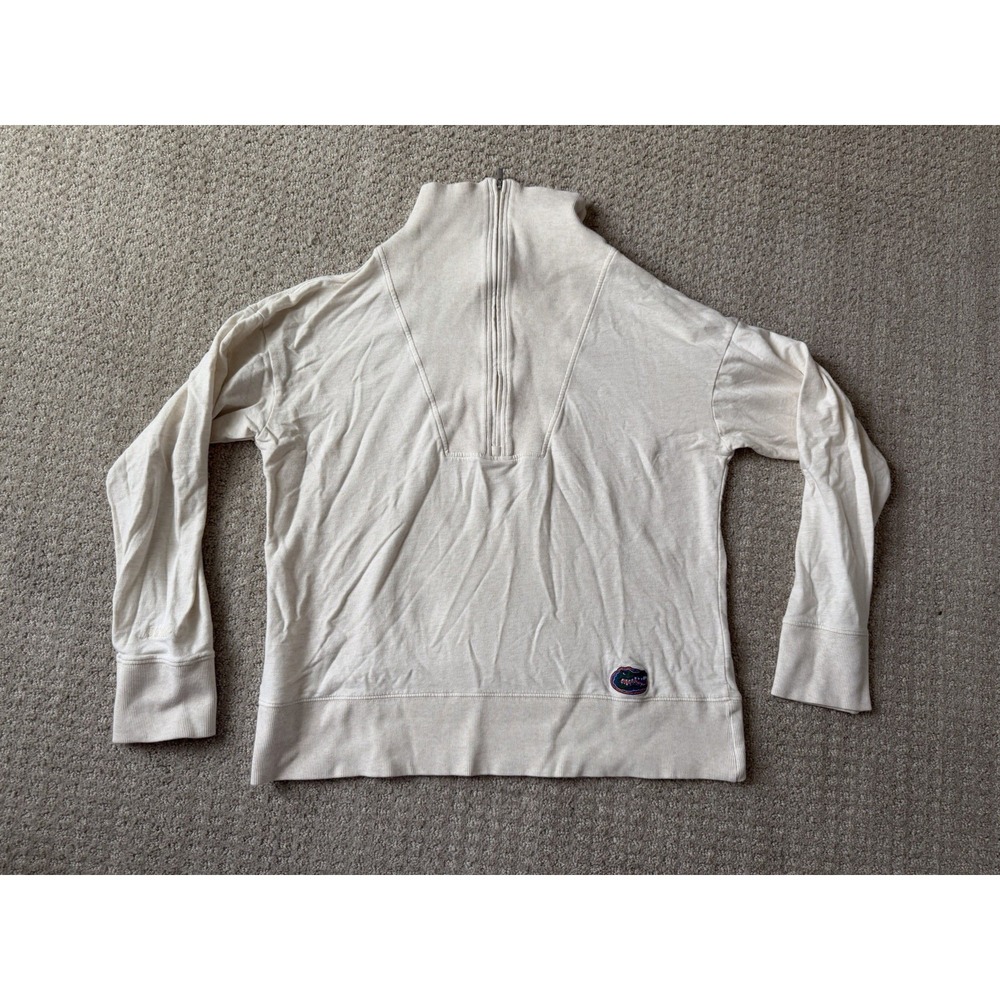 Johnnie-O Florida Gators UF Taylor Drop Shoulder Cotton‎ 1/4 Zip Vanilla Cream L